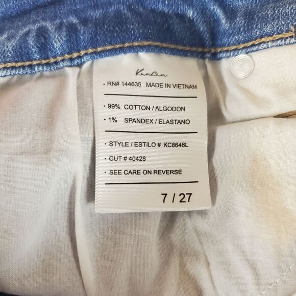 Kancan Distressed Cuffed Ankle Jeans Size 7/27 - Picture 7 of 7